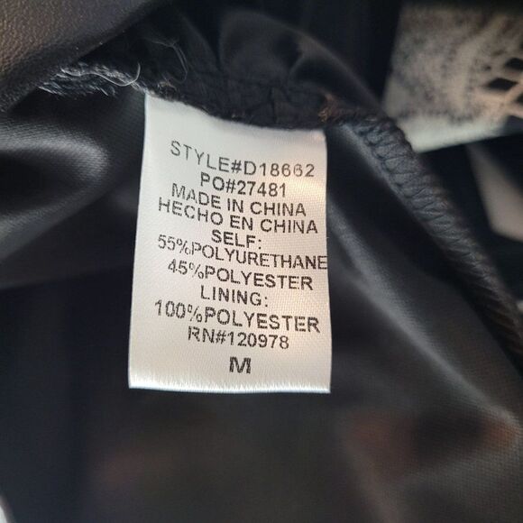 Entro Vegan Faux Leather One Shoulder Mini Dress M Black Ruffle Sexy Cocktail - Picture 10 of 12